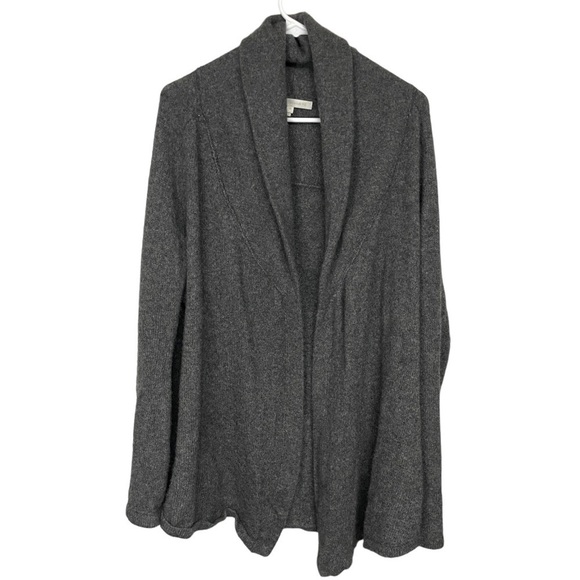Nakedcashmere 100% Cashmere Grey Open Front Cardigan Sweater, 1X - Picture 1 of 6